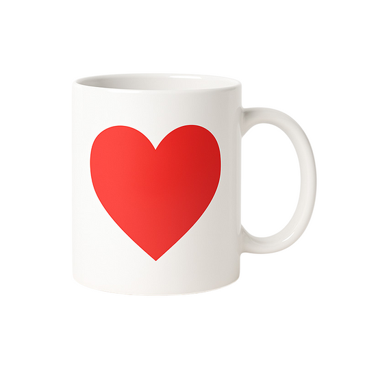 Taza Mágica de Cerámica de Corazón 11 Oz