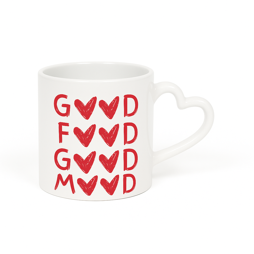 Taza de Cerámica con Asa de Corazón 11 Oz