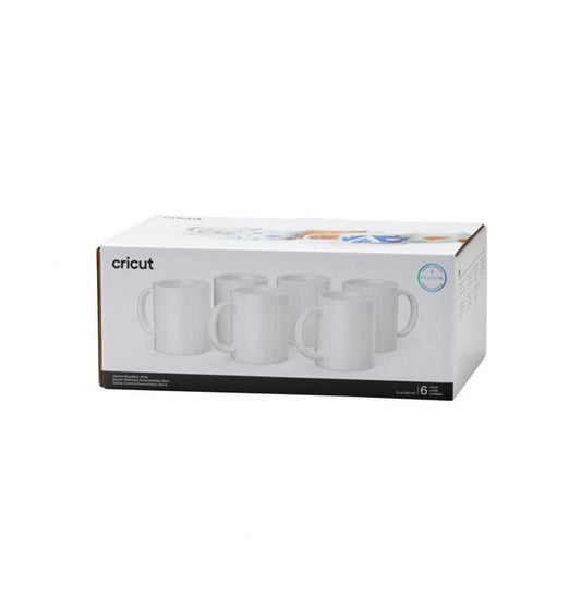 Pack de 6 tazas de cerámica blancas de Cricut 12oz